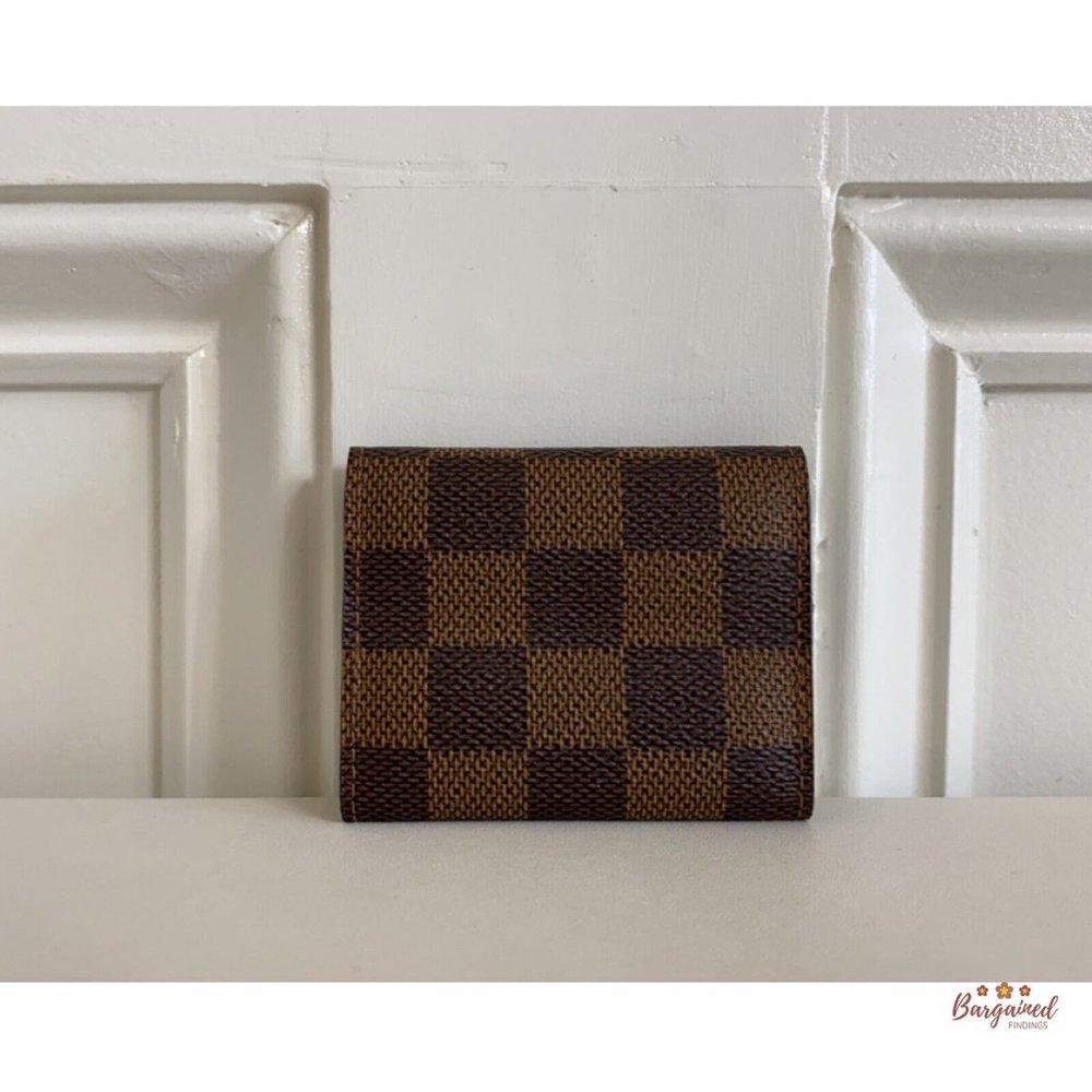 Authentic Louis Vuitton Brown Damier Ebene Coated Canvas Cufflinks Case - Picture 3 of 13